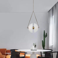 Suspension LED Blanche en Verre Lait