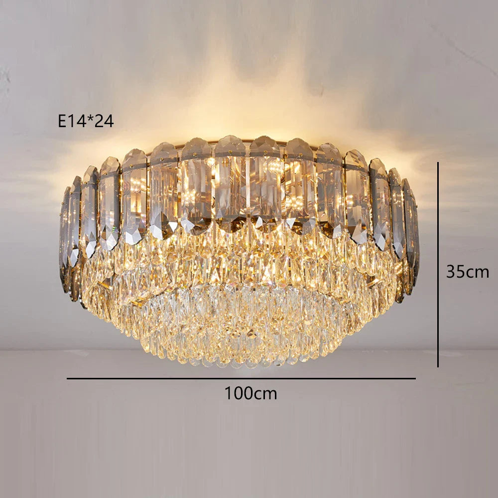 Plafonnier LED de Luxe en Cristal - Collection 2024