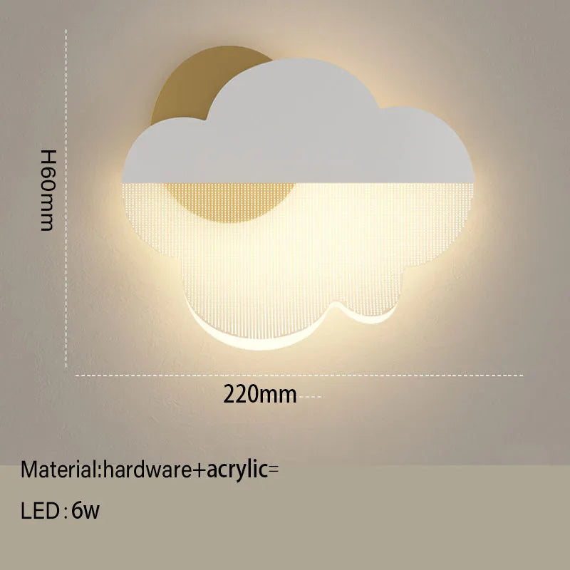 Applique murale LED Nuage en Acrylique pour Chambre d'Enfant
