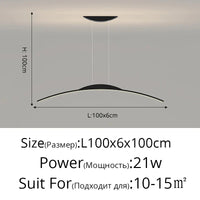 Lustre Long LED Minimaliste Éclat Moderne avec Hauteur Réglable