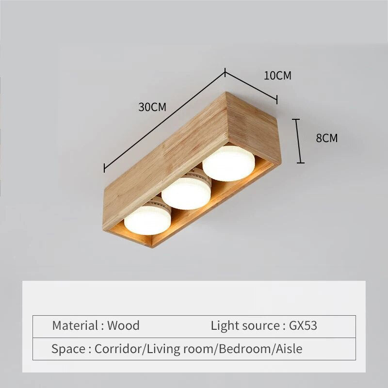 Plafonnier japonais en bois brut et minimaliste