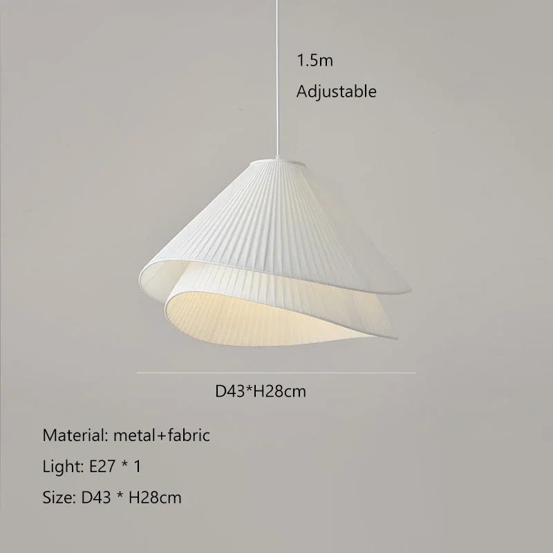 Lustre Suspendu SANDYHA Minimaliste Moderne en Tissu Crème