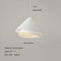 Lustre Suspendu SANDYHA Minimaliste Moderne en Tissu Crème