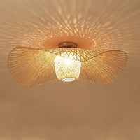 Lustre de plafond en bambou japonais pour salle à manger