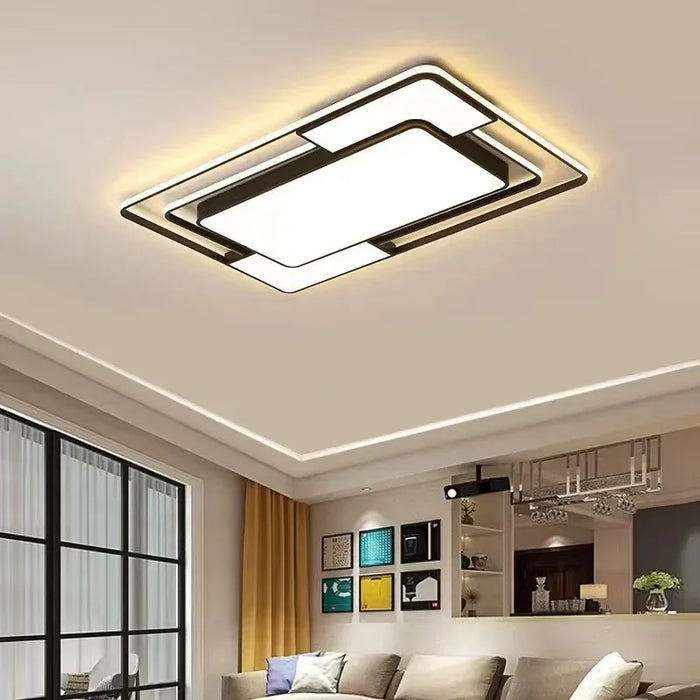 Lustre carré Moderne en Fer avec LED pour Éclairage Intérieur