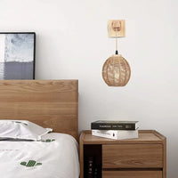 Applique murale japonaise en rotin suspendu