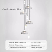 Suspension LED Nordica en verre gris fumé
