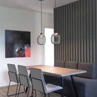 Suspension LED nordique contemporaine.