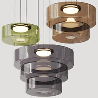 Suspension design danois bohème avec abat-jour en verre pour tables basses.