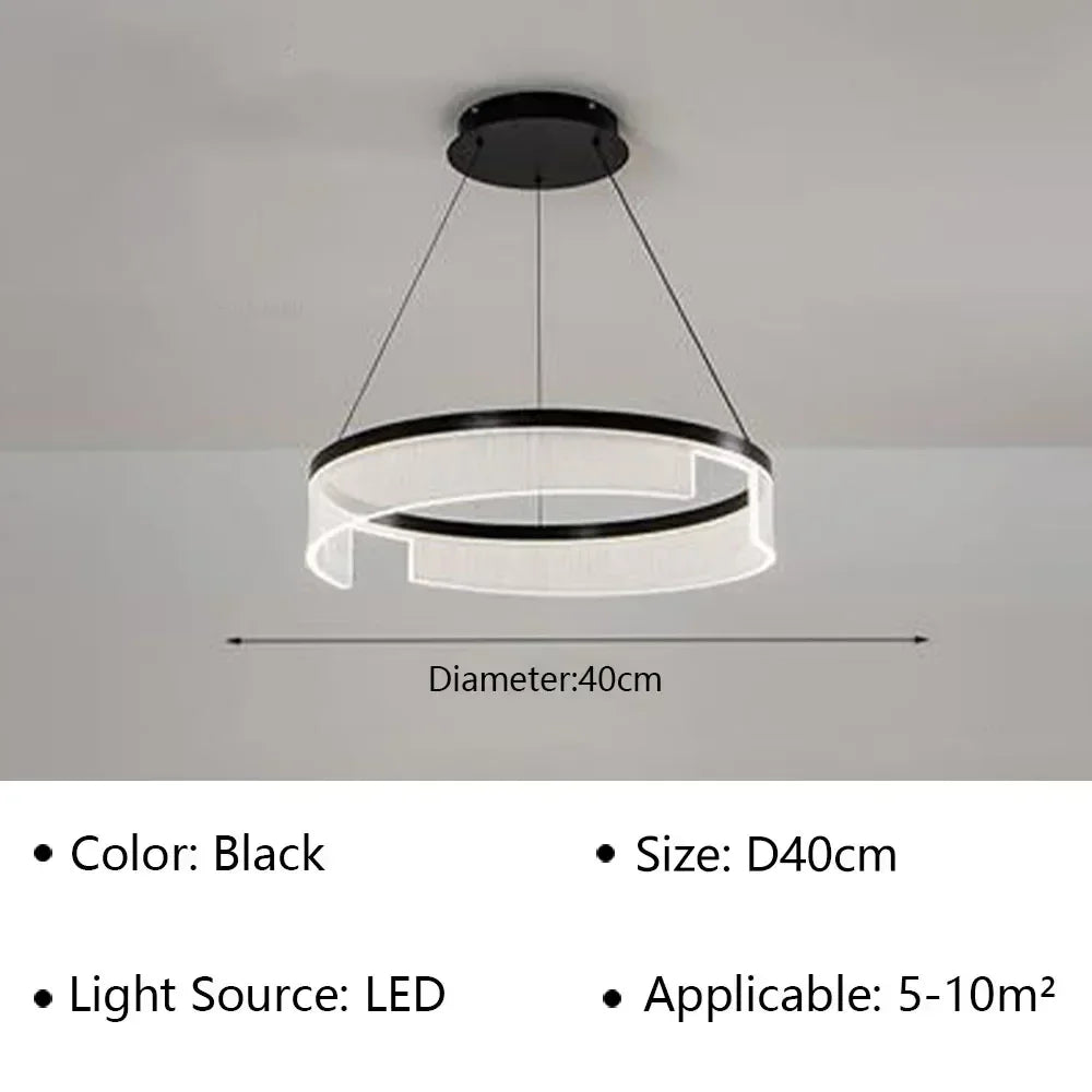 Lustre LED Anneaux Suspendu Nordique Moderne