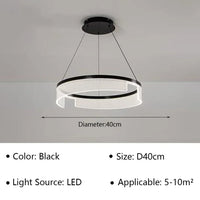 Lustre LED Anneaux Suspendu Nordique Moderne