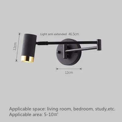 Applique murale LED SwingLight : bras télescopique, interrupteur intégré, design intérieur unique