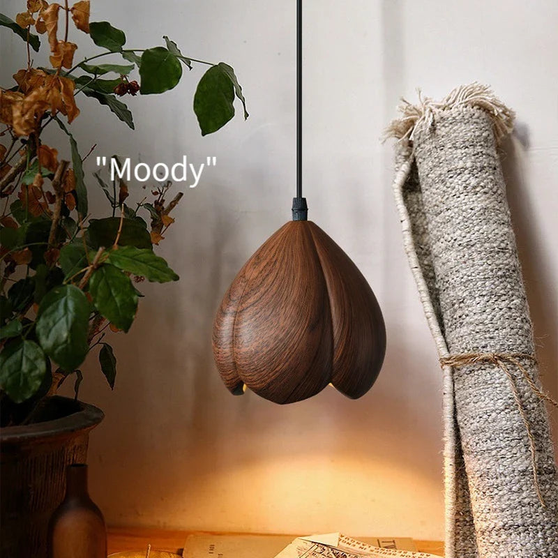 Lustre suspendu en bois de noyer fait main - Design moderne pour votre intérieur