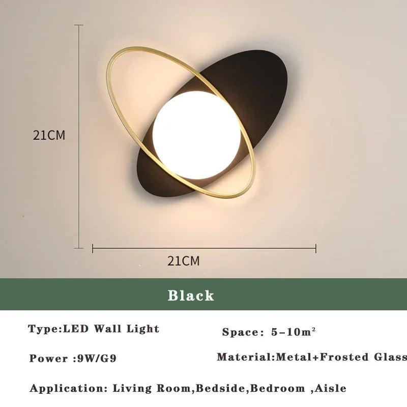 Lustre LED Moderne Nordic Gold & Black
