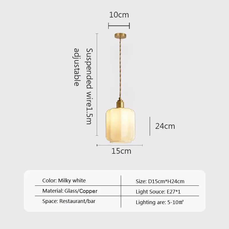 Suspension LED en cuivre vintage