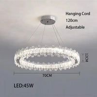Lustre moderne en cristal avec lampes LED pour une décoration sophistiquée