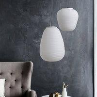 Suspension LED en verre blanc Caligari
