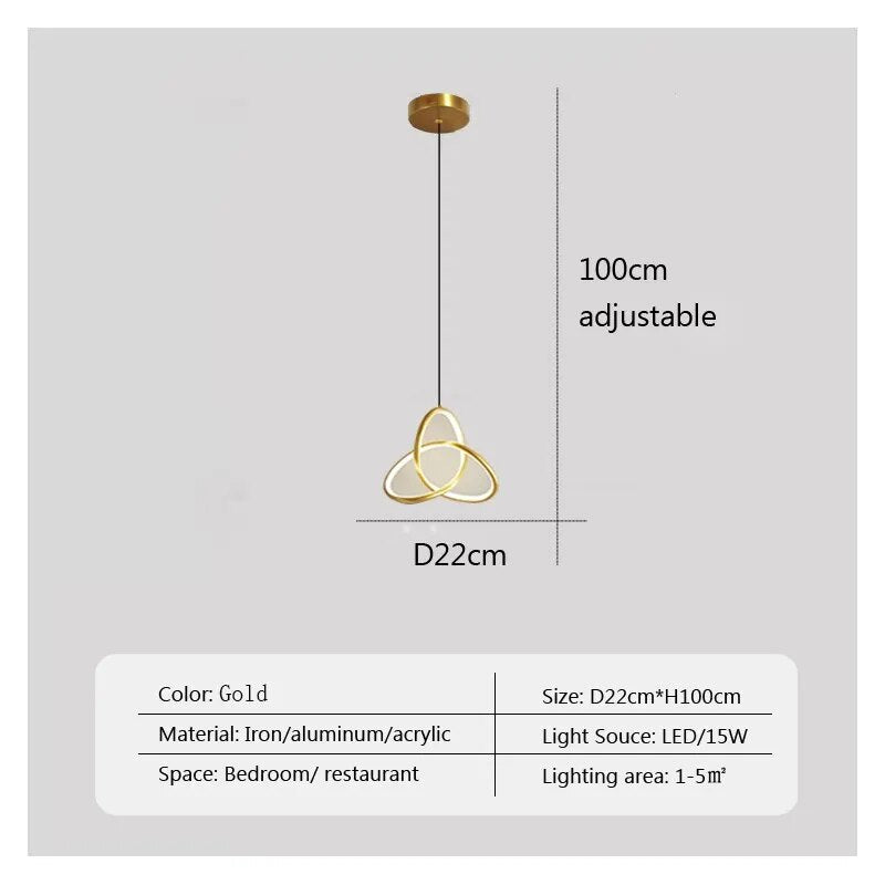 Suspension LED Rotative en Forme de Cercle