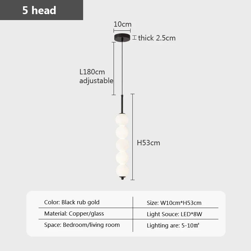 Suspension design boules en verre nordique LED cuivre Vent Gourde Décoration