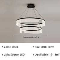 Lustre LED Anneaux Suspendu Nordique Moderne