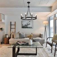 Lustre en fer forgé américain avec éclairage LED 5 têtes - Luxe et Modernité