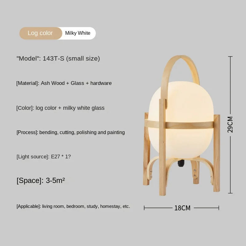 Lampe de bureau LED nordique en bois nordique