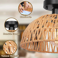 Suspension japonaise en rotin tricoté - Luminaria