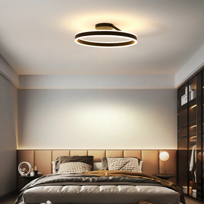 Lustre nordique LED anneau réglable pour suspension lumineuse décoratif.