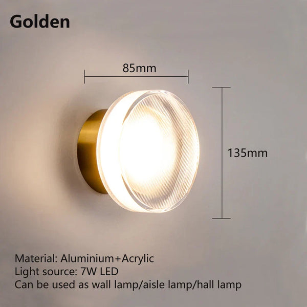 Applique Murale LED Luxe Moderne - Luminaire Décoratif Rond Doré