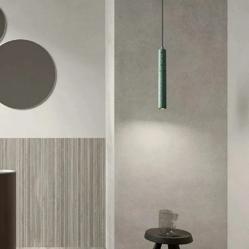 Suspension Terrazzo Bar Ciment Minimaliste - Lampe À Tête Unique Style Industriel