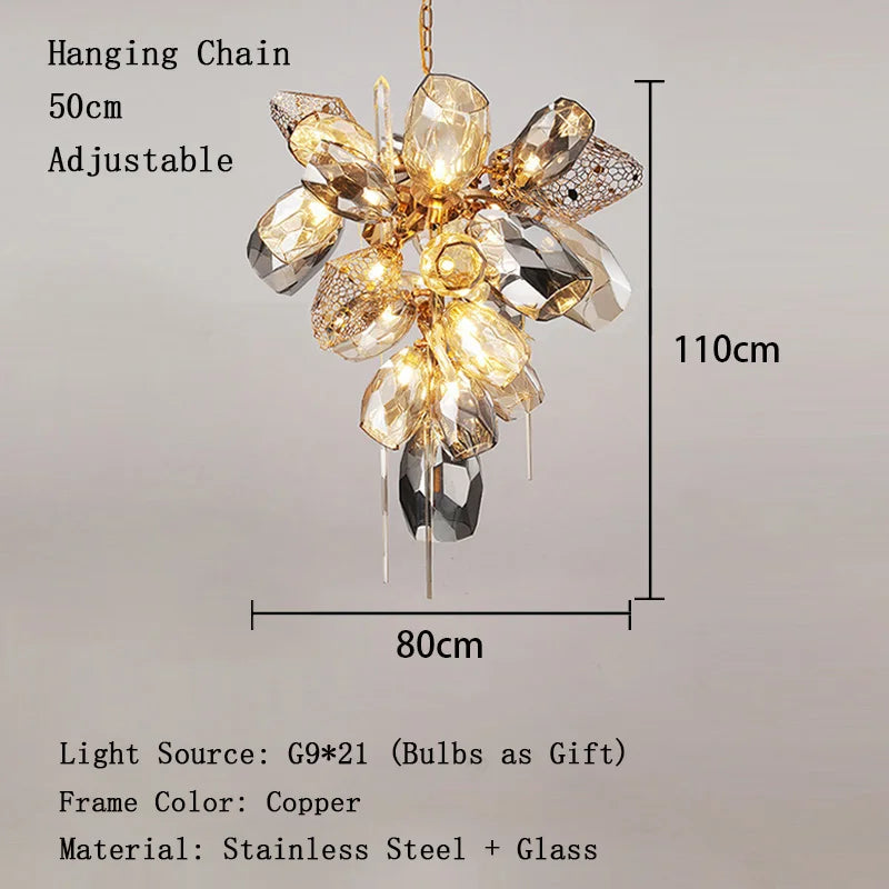 Lustre en verre post-moderne LED de luxe