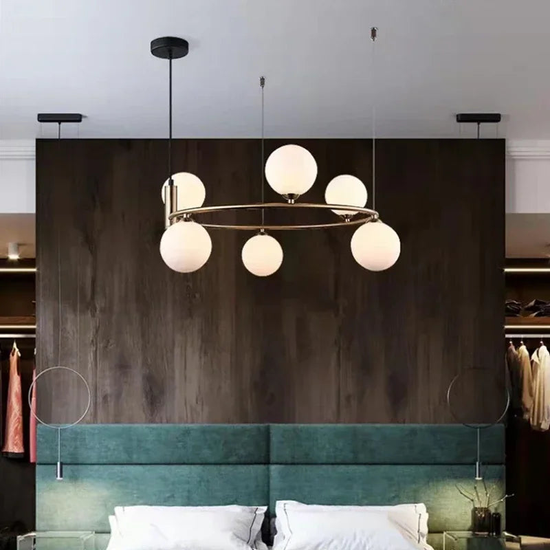 Lustre Nordique en Verre LED pour Décoration Maison - Collection Élégance Illuminée