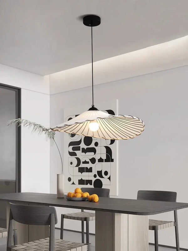 Lustre nordique LED en tissu pour décoration de la maison