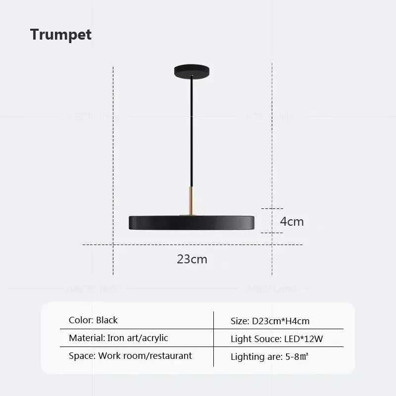 Suspension LED nordique multicolore "Disque Paradise"