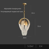 Lustre Nordique Moderne en Cristal avec LED et Glands Lumineux