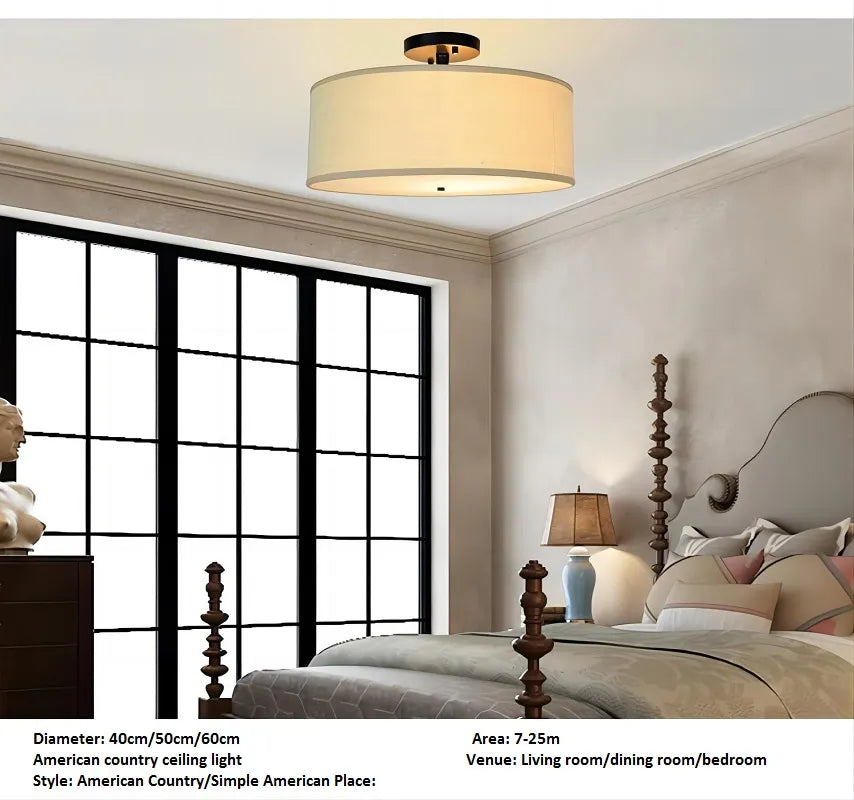 Lustre LED Fer Forgé USA Style Semi-Suspendu.