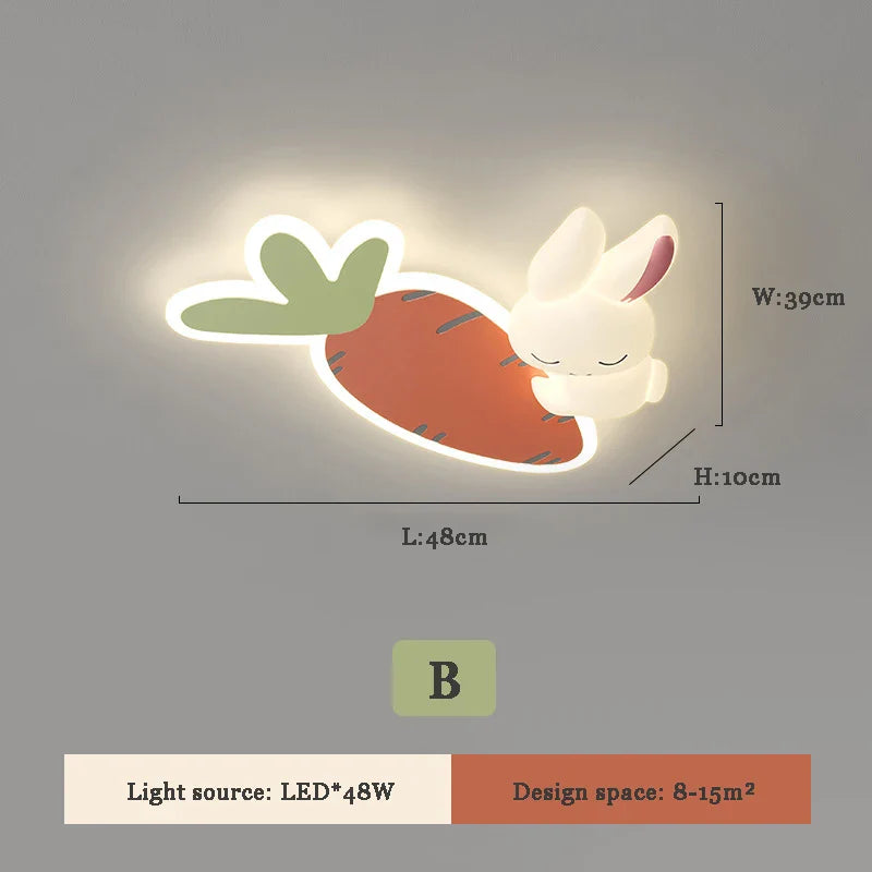 Plafonnier LED Lapin Blanc pour Chambre d'Enfant Princesses