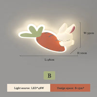 Plafonnier LED Lapin Blanc pour Chambre d'Enfant Princesses