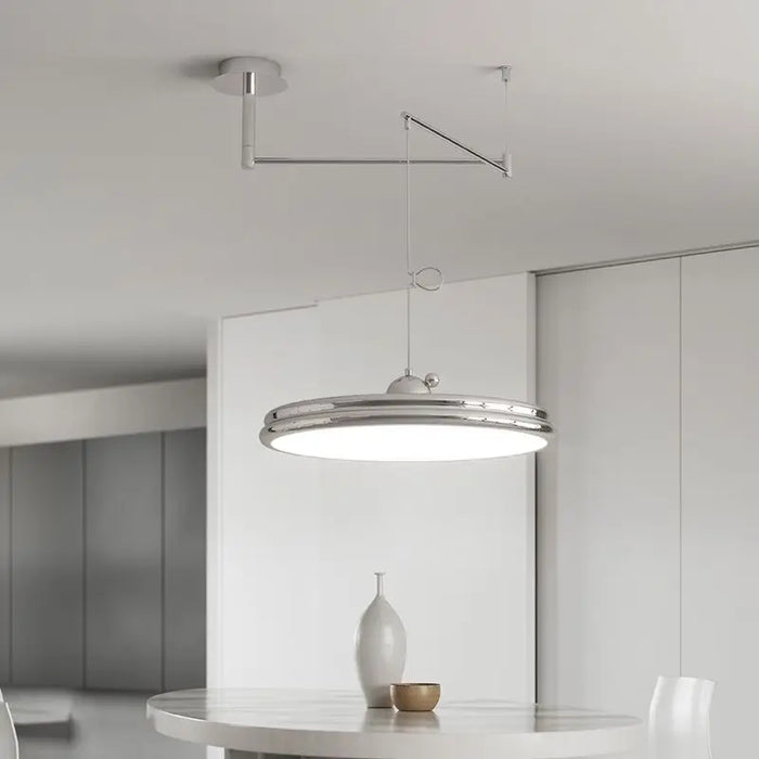 Lustre chromé à bras oscillants rotatifs - 360°