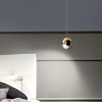 Suspension design LED rotative en métal chromé doré - Parfait pour votre bar, restaurant ou café
