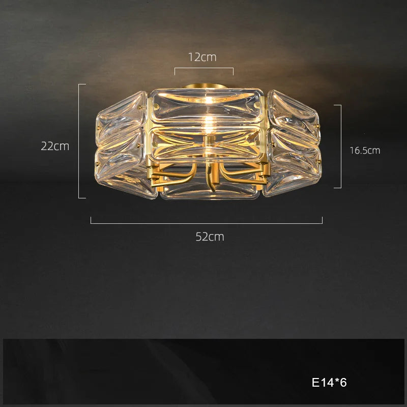 Lustre Nordique en Cuivre LED Surface Moderne et Luxueux
