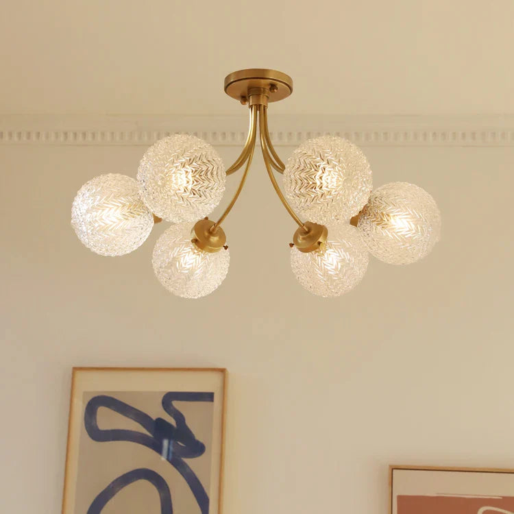 Plafonnier doré de luxe avec boules - Style américain