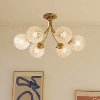 Plafonnier doré de luxe avec boules - Style américain