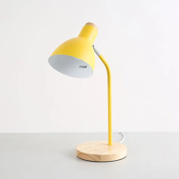 Lampe de table LED pour enfants en bois et fer forgé.