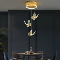 Lustre d'escalier acrylique forme de papillon - Collection Art LED Scintillante
