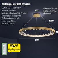 Lustre moderne en cristal avec éclairage LED pour villa de luxe