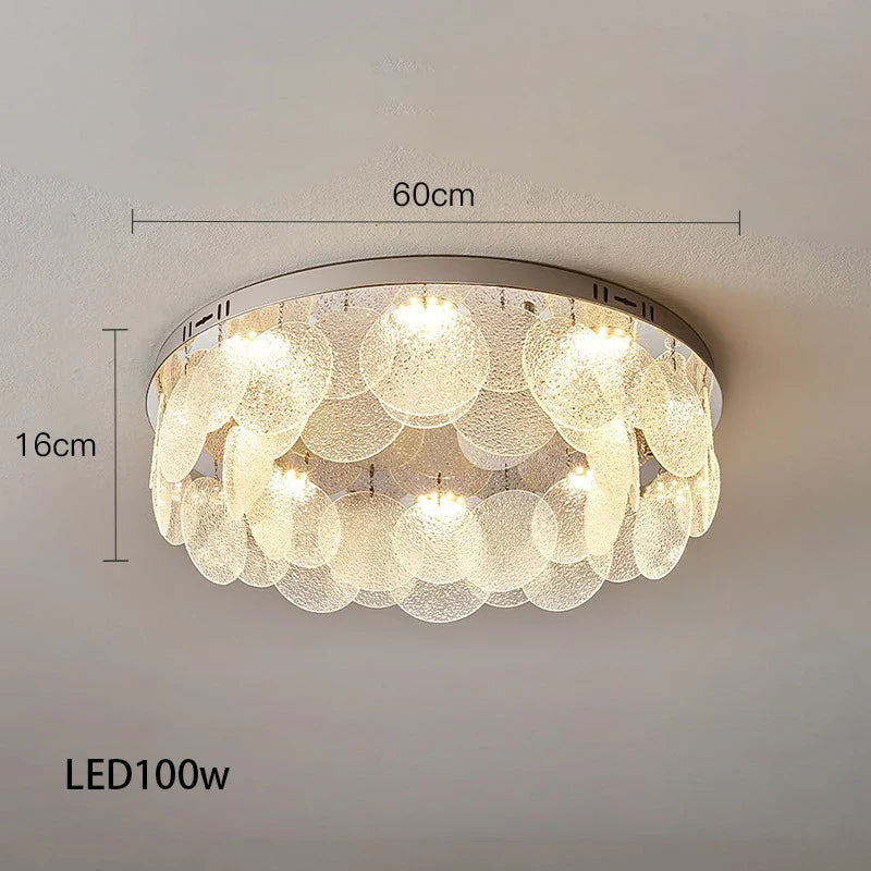 Plafonnier Moderne en Verre Chromé - Lustre Décoration 2024 de Style Élégant