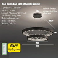 Lustre moderne en cristal avec éclairage LED pour villa de luxe