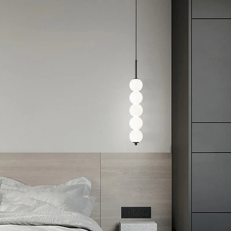 Suspension design boules en verre nordique LED cuivre Vent Gourde Décoration