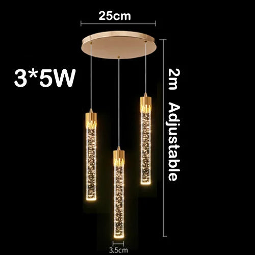 Lustre en cristal LED moderne pour hôtel et bar élégant